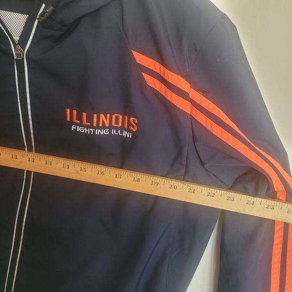 Mens L Illini Illinois Light Spring Jacket Embroidered Colloseum Full Zip Hooded - Picture 14 of 15